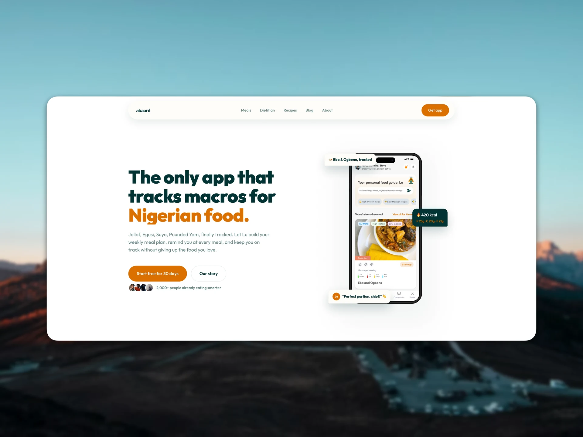 akaani Website website mockup