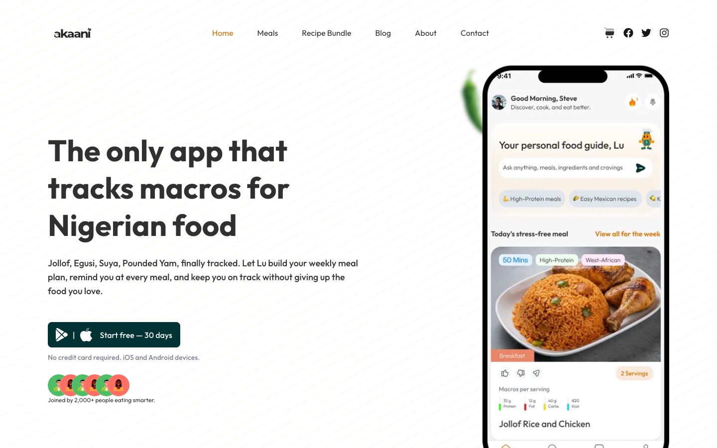 Akaani Website screenshot