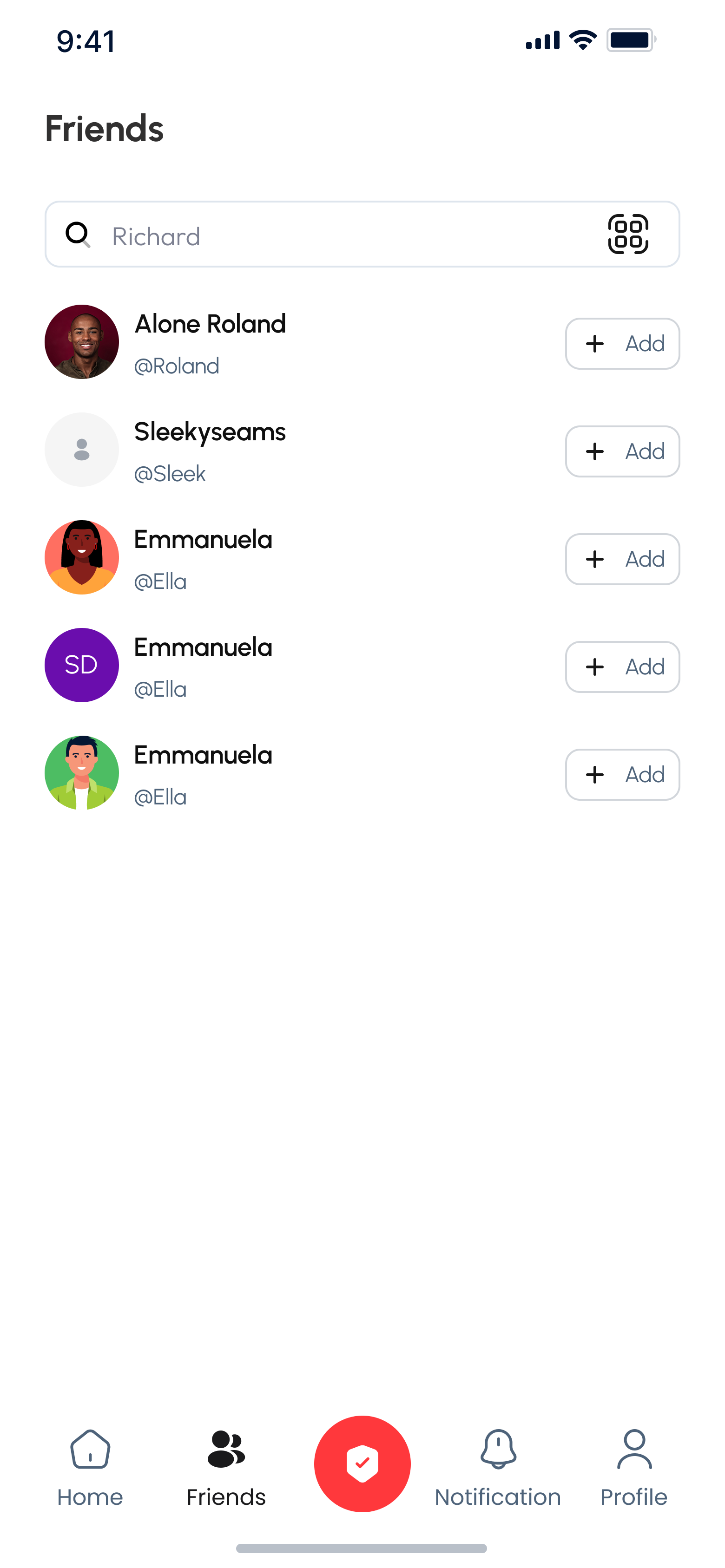 Search, active state